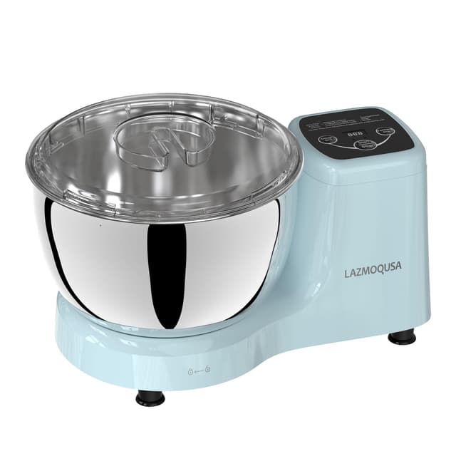 LAZMOQUSA Electric Dough Maker with Ferment Function - 5.5QT Stainless Steel Kneading Machine for Sourdough, Bread, Pizza - Upgraded 230W DC Motor Mixer for Faster Glove Film & Home Baking