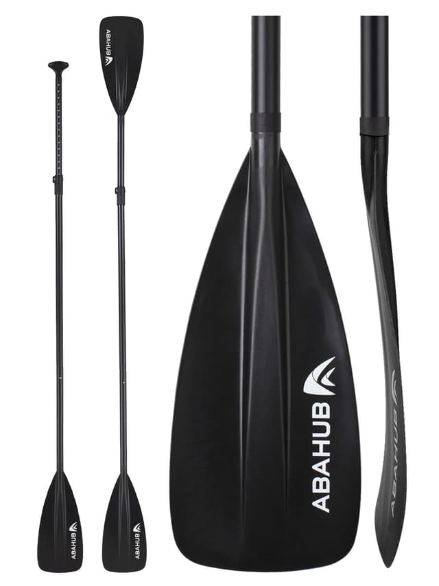 Abahub SUP Paddles - 4 Piece Adjustable Stand up Paddle - Lightweight Oar for Paddleboard, Aluminum Alloy PU Coated Shaft 68" - 86", Black Plastic Nylon Blade