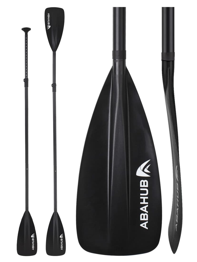 Abahub SUP Paddles - 4 Piece Adjustable Stand up Paddle - Lightweight Oar for Paddleboard, Aluminum Alloy PU Coated Shaft 68" - 86", Black Plastic Nylon Blade