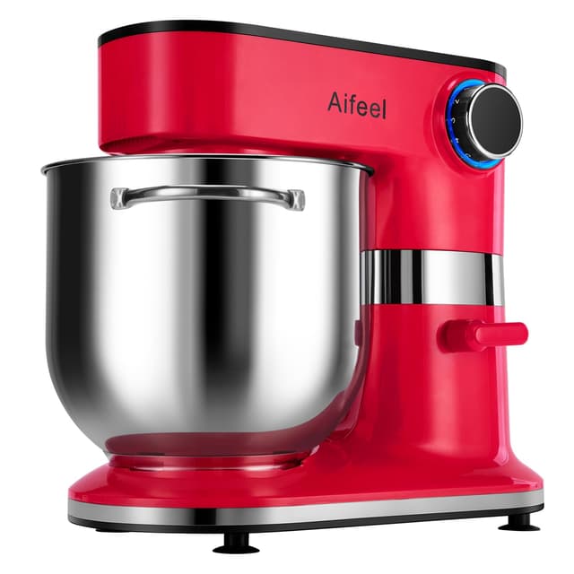 Aifeel 10.5 QT Stand Mixer,900W Electric Food Dough Mixer,Large Capacity Tilt-Head Kitchen Electric Mixer with Dough Hook,Beater,Whisk & Splash Guard,Dishwasher-Safe Attachments for Baking(Red)