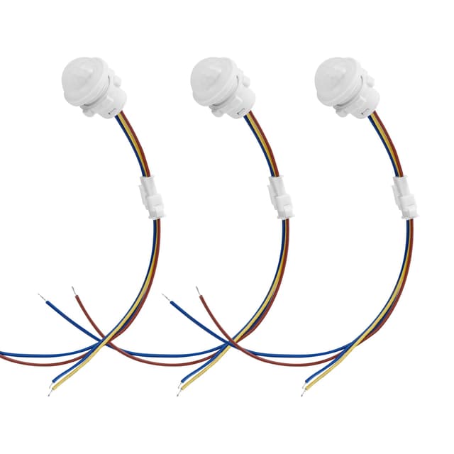 3 Packs Motion Sensor Light Switch, PIR Sensor Smart Detection Switch, 85-265V 40W, 30 Second Delay Working Under Light Below 15 Lux, Ceiling or Wall Mount, Fit for LED Lamp, Bulb Light and More