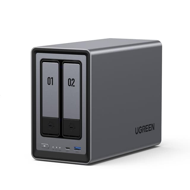 UGREEN NAS DXP2800 2-Bay Desktop All-Round NASync Ideal for Small Team, Enthusiasts, Intel N100 Quad-core CPU, 8GB DDR5 RAM, 2.5GbE, 2X M.2 NVMe Slots, 4K HDMI, Network Attached Storage (Diskless)