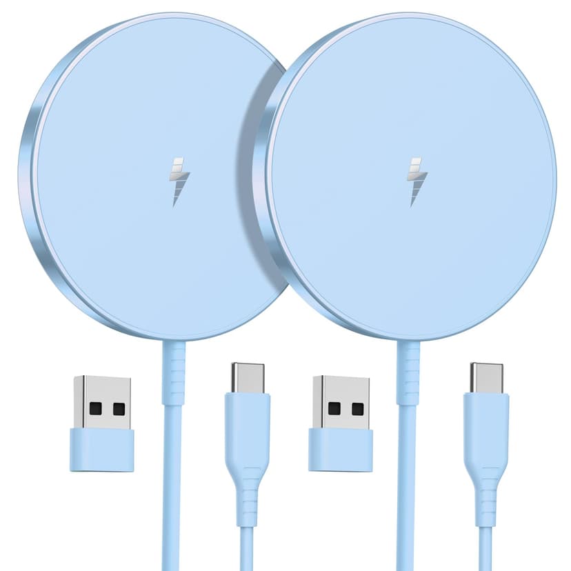 OANDYS Magnetic Wireless Charger 15W Fast Mag Safe Charger for 16/15/14/13/12 Series 2 Pack 5ft Cable Wireless Charging Pad for AirPods 3/2/Pro 2/Pro Mag-Safe Original Replacement
