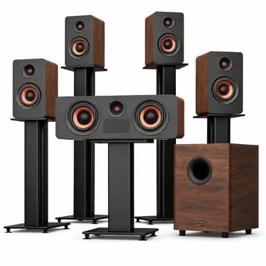 Flagship True 5.1.4 Hi-Fi System Sound Bar with Dolby Atmos, 900 W Home Theater Surround Sound System for TV, Center Speaker with 4 Surrounds, 25 Hz Subwoofer, HiFi-Grade Crossover, Soundbar, eARC