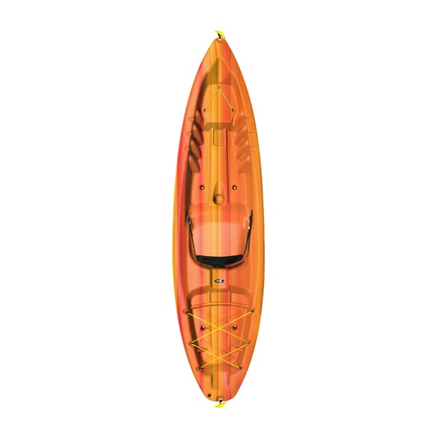 Pelican Sentinel 100X - Recreational Sit on top Kayak - Fade Fireman Red Yellow - Lightweight - Ergoform Backrest - 10 ft