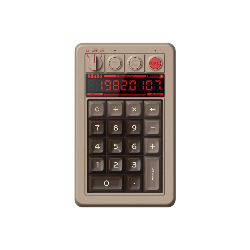 8BitDo Retro 18 Mechanical Numpad, Supports Calculator Mode, Bluetooth/2.4G/Wired Numpad for Windows and Android - C64 Edition