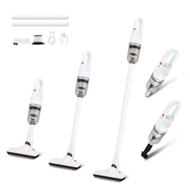 TROURAY Handheld Vacuum Cleaner,Ultra-Lightweight Mini Portable Vacuums for Home, 6 in 1 Stick Vac Cleaners for Car,Pet Hair(White Cordless)