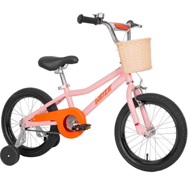 WEIZE Kids Bike, 16 Inch Children Bicycle for Boys & Girls Ages 4-7 Years Old, Rider Height 41-53 Inch, Adjustable Seat & Handlebars, Coaster Brake, Pink