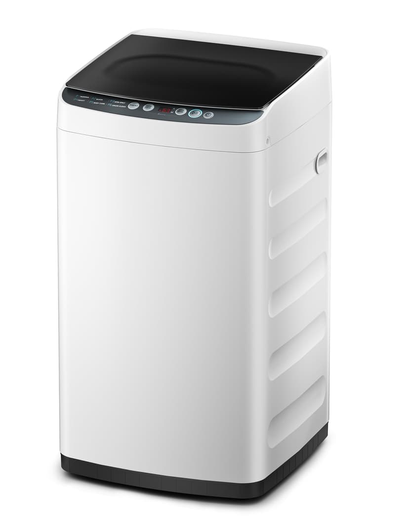 Midea Portable Washing Machine, 0.9 cu. ft with 6 Cycles, Drum Clean, Quick, Stainless Steel Tub, Transparent Lid, LED Display Washing Machine, White