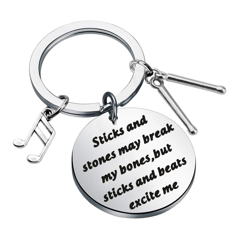 SEIRAA Drum Keychain Drum Kit Gifts Sticks and Beats Excite Me Key Ring Drum Drummer Music Band Percussion Jewelry (Drum Keychain sticks)