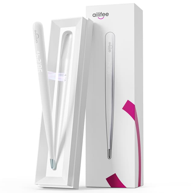 AILIFEE Rechargeable Basal Body Thermometer, Accurate Digital Oral Thermometer for Aldults Kids, 0.01° Precision with LED Backlit Display, Fast Reading, Silent Buzz, IP65 Waterproof, ABS Body, F355