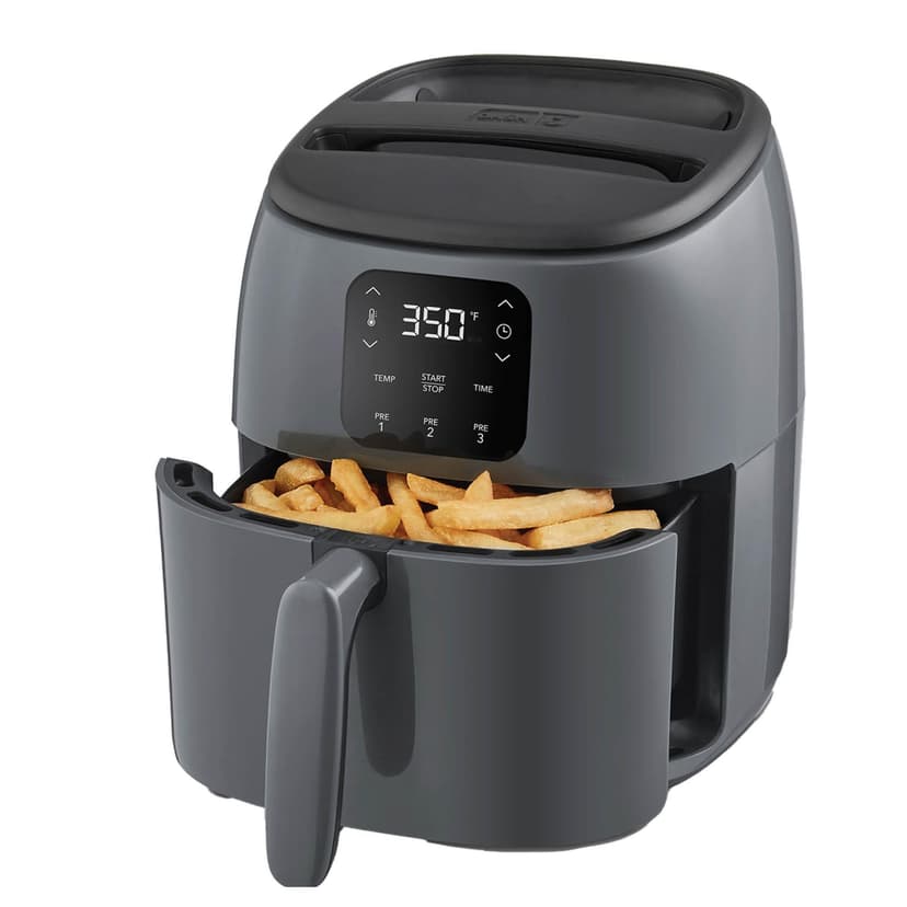 Dash Digital Tasti-Crisp™ Air Fryer - Compact Electric Digital Fryer With Auto Shut-Off Feature - Ideal for Small Spaces - AirCrisp® Technology - 2.6 Quarts - Cool Grey
