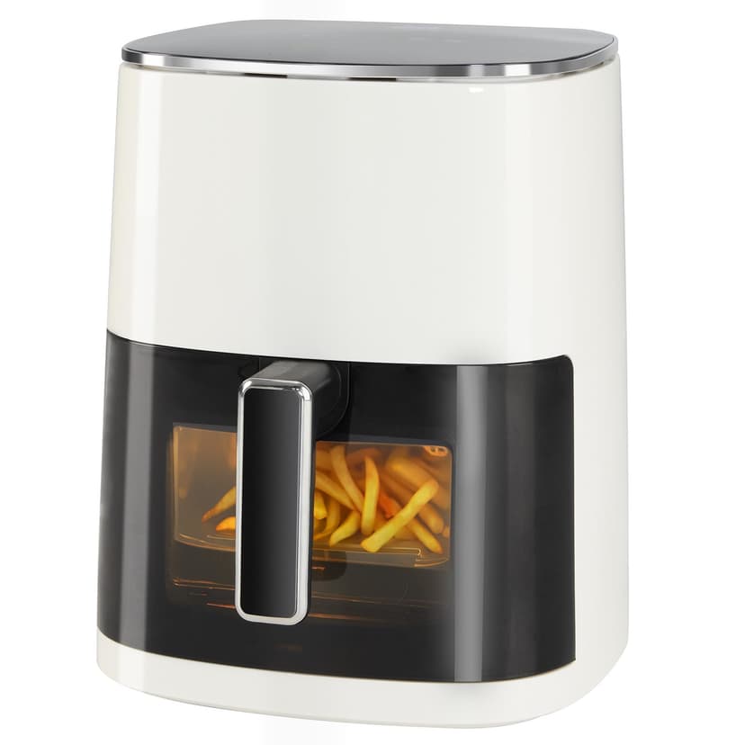 OLIXIS Air Fryer 6 Quart with Window Square Air Fryer 12-in-1 Air Fry, Roast, Reheat, Dehydrate, Bake, Steam, Fries, Custard, Chicken, Wings, Sea Food, Vegetabels,400F, White