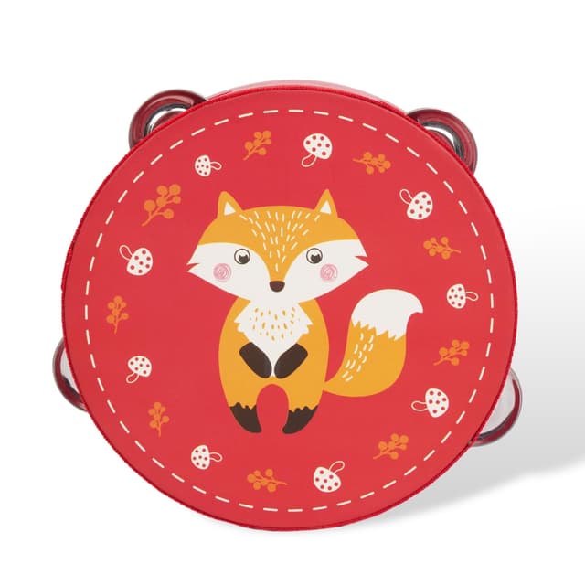 Tambourines Musical Instrument for Kids and Adults, 6 inch Wooden Hand Held Drum Bell Tamborine with Birch Metal Jingles Percussion Hand Tambourine Educational Gift for KTV, Party, Game