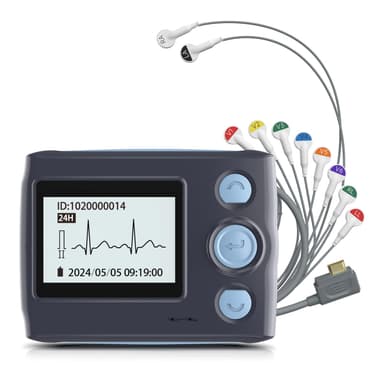 Livenpace Portable 12-Lead Heart Monitor with AI Analysis for Home Use, 24 Hours Recording, Stand-Alone Machine with LCD Screen, Software Compatible with Mac & Windows, TH12