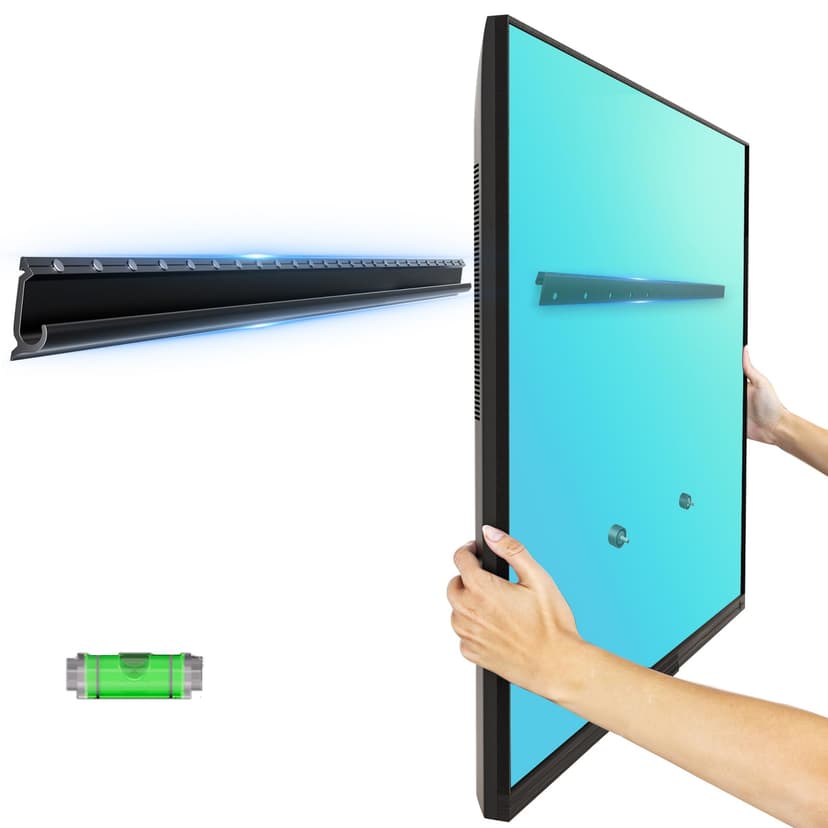 EZISE Studless TV Wall Mount for 32-75 inch TVs, No Stud Drywall TV Mount Holds up to 150 lbs, Low Profile, No Drill, Easy to Install for Bedroom Living Room, Bubble Level Included