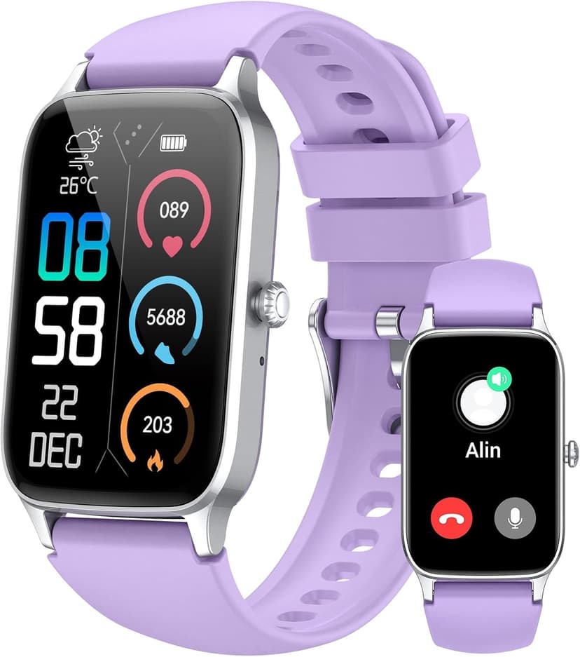 Smart Watch for Men Women, 1.57" Smartwatch (Answer/Make Call) , Fitness Tracker with 110+ Sport Modes, Heart Rate/Sleep Monitor, IP68 Waterproof, Bluetooth Calls, Smartwatches for Android iOS Purple