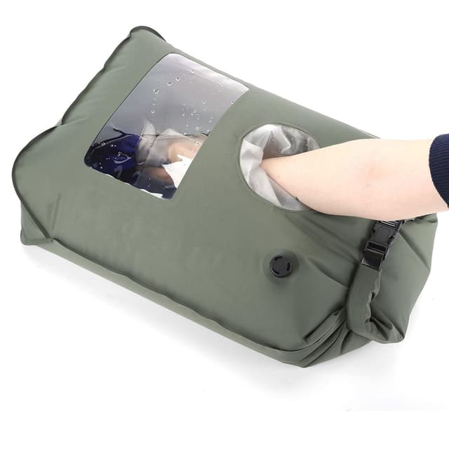 Portable Washing Machine for Camping RVing Travel Laundry Solution Washbag Kid Clothes Manual Washer Camp Dry Bags Self-sufficient Hand Wash Bag Backpacking Traveller RV Adventures Essential