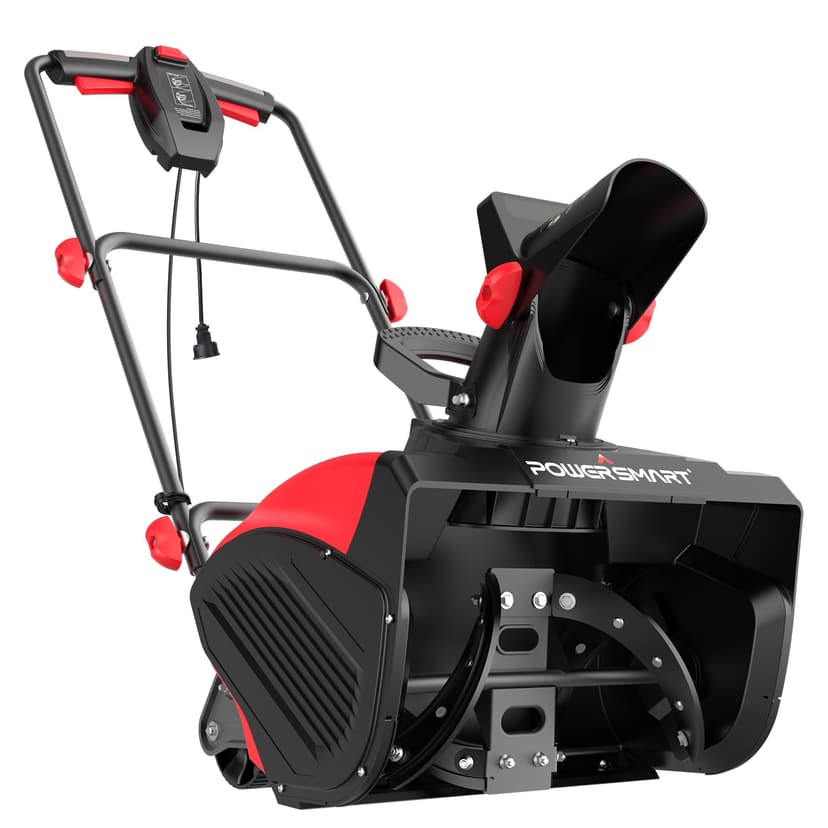 PowerSmart 18-Inch Corded Electric Snow Blower, 15 Amp Motor, 30 ft Throwing Distance Plows 800lbs/min, Adjustable Chute
