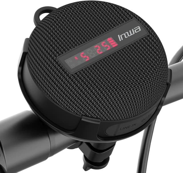 Inwa Portable Bluetooth Speaker, Bike Speakers with Speed Display, Wireless Speaker with 480 Mins Super Long of Playtime. Decent Sound, Compact Size and Loudness for Riding, Hiking, Showering, Golfing