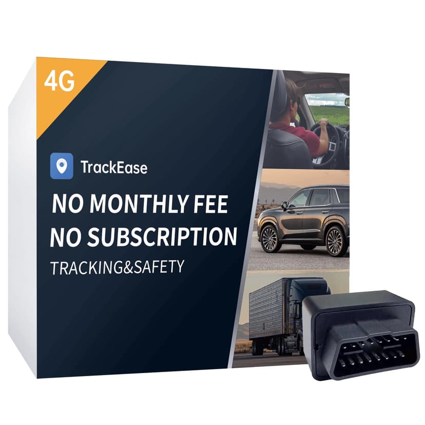 GPS Tracker for Vehicles, No Monthly Fee, No Subscription with Real-Time Tracking, 4G SIM and Data Included, Trip History, GeoFence, Speeding Alerts, OBD, for Fleets & Families