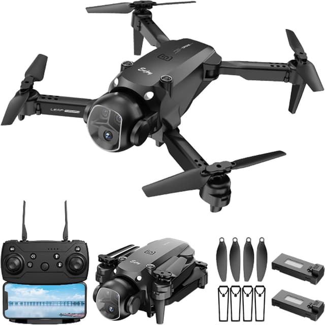 LAWFIG Drone with Camera for Adults Beginners, FPV Foldable RC Quadcopter Toys, Helicopter Toys, 1080P HD Camera Drone, Altitude Hold, One Key Take-off/Landing, 3D Flips, Waypoints fly, Headless Mode