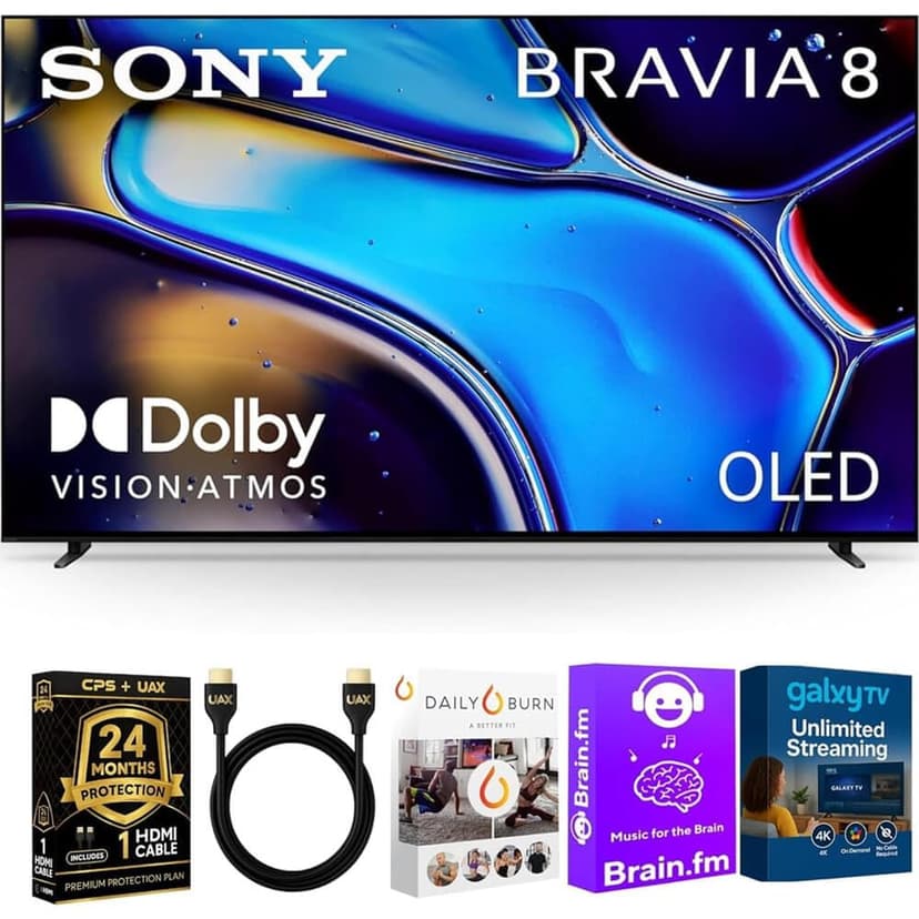 Sony K77XR80BKIT1 77 inch BRAVIA 8 OLED 4K HDR Google TV Bundle XR OLED Contrast, Dolby Vision, 120Hz, Aco