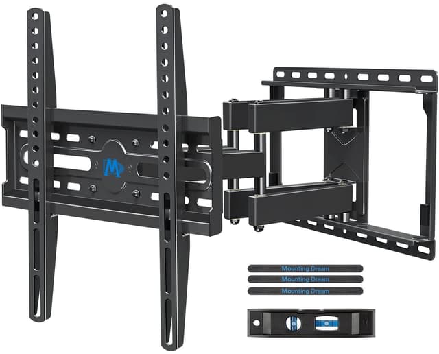 Mounting Dream TV Wall Mount for 32-65 Inch Television,Mount with Swivel and Tilt, Full Motion Bracket with Articulating Dual Arms, Fits 16inch Studs, Max VESA 400X400 mm, 99lbs, MD2380