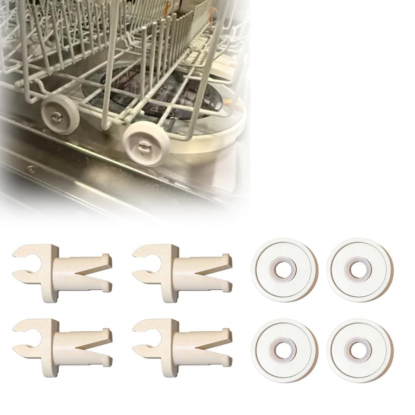 Replacement rollers and brackets for Miele dishwashers - 4-pack, original parts replacements, easy-to-repair rollers and frame kit for smooth gliding.