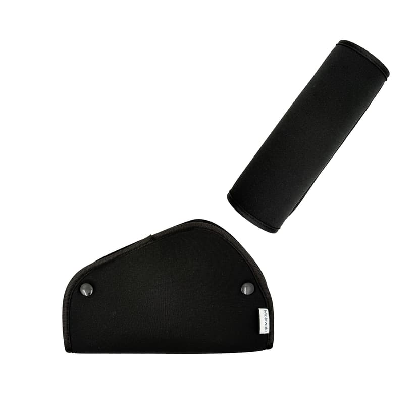 Mokiwala Kid's Shoulder & Belly Protective Padding - Soft Breathable Hypoallergenic Straps Cushion Cover for Booster Seat, Strollers, and High Chairs, Black