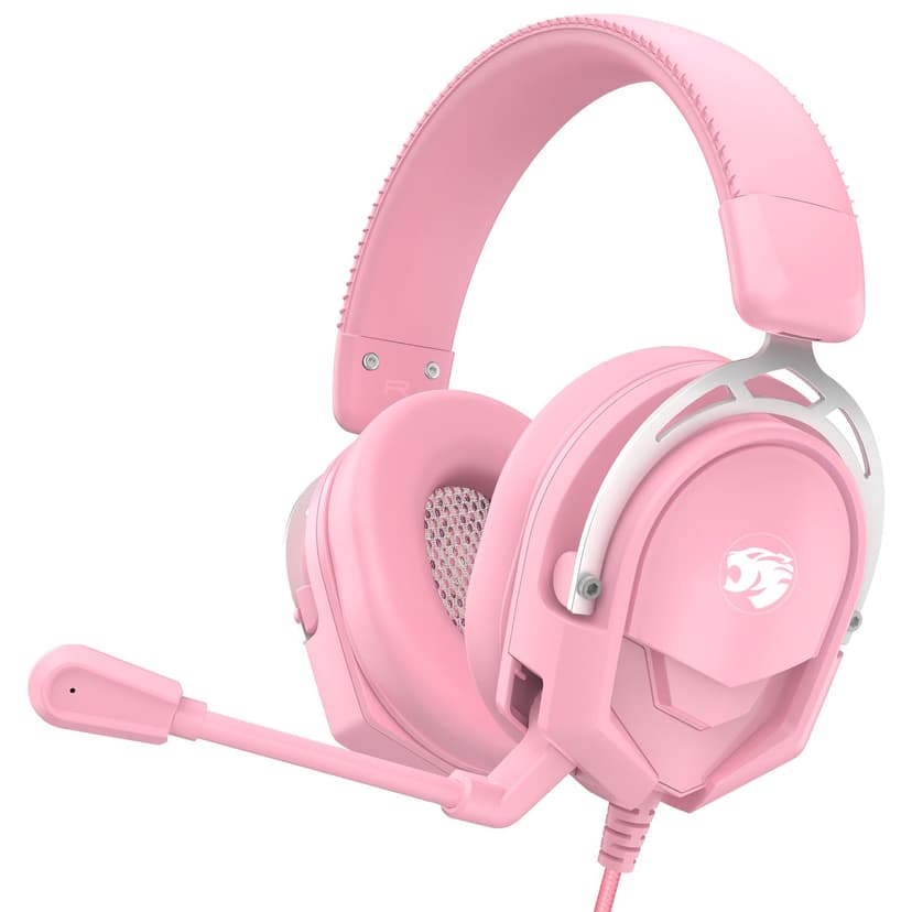 IMYB A88 Gaming Headset with Mic for Ps5, Pc, Xbox One Series X/s, Ps4, Switch, Stereo Wired Noise Cancelling Headphones with Microphone for Computer, Laptop, Mac, Nintendo, Games (Pink)
