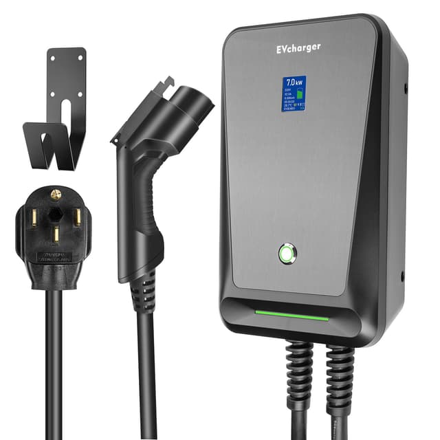 LEFANEV 32A 7.68KW EV Charger Level 2,240V 20ft Charging Cable Electric Vehicle Charging Station with NEMA 14-50 for Electric and Hybrid Vehicles