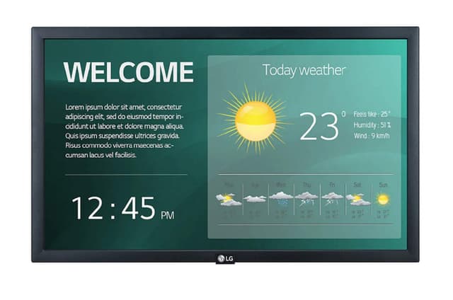 LG 22” 22SM3G-B Series IPS FHD LED Back-lit Digital Display with Embedded CMS, Quad Core SoC with webOS™ 4.0, Smart Signage Platform, & Built-in WiFi