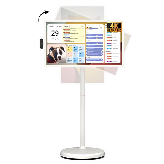 ApoloSign 32'' UHD 4K Smart Portable TV 2nd Gen, 16(8+8) GB RAM+256GB, Android 16, EDLA-Certified, Portable Touch Screen Monitor, Built-in 15000mAh Battery, Full Swivel Rotation, Voice Remote Control