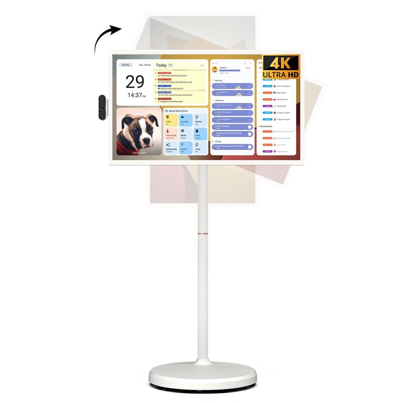 ApoloSign 32'' UHD 4K Smart Portable TV 2nd Gen, 16(8+8) GB RAM+256GB, Android 16, EDLA-Certified, Portable Touch Screen Monitor, Built-in 15000mAh Battery, Full Swivel Rotation, Voice Remote Control