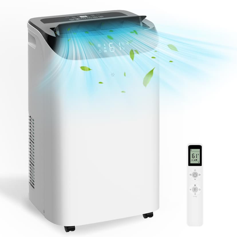14,000 BTU Portable Air Conditioner Cools Up to 700 Sq.Ft, 3-IN-1 Energy Efficient Portable AC Unit with Remote Control & Installation Kits for Large Room, Campervan, Office, Temporary Space