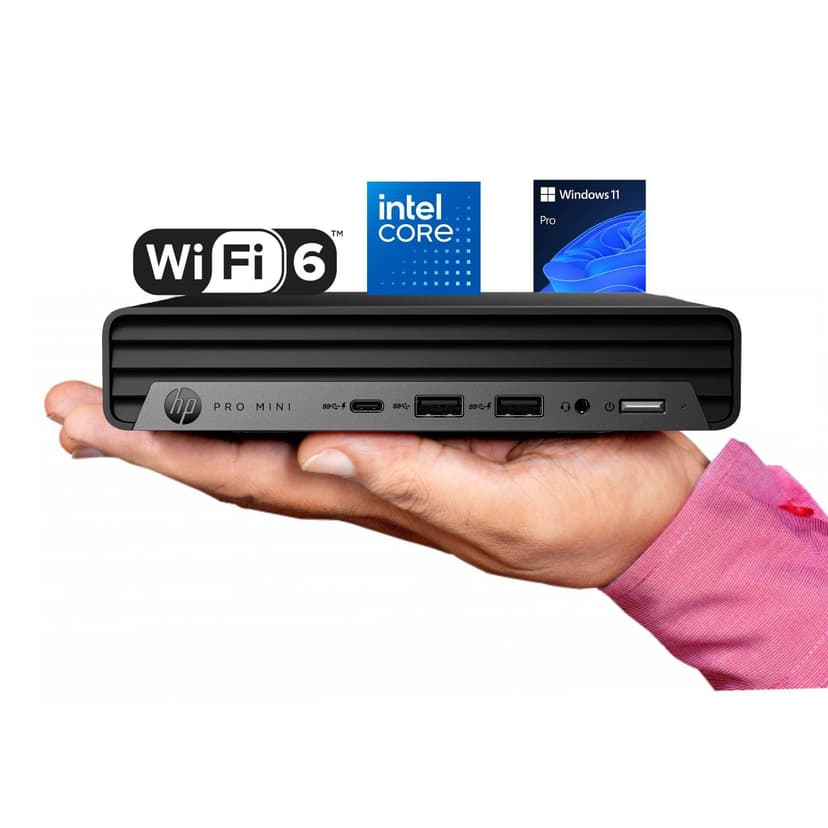 HP Pro 400 G9 Mini PC Desktop Computer, Intel CPU, 16GB DDR5 RAM, 256GB PCIe SSD, Triple 4K Display Support, USB-C, Ultra-Quiet Design, Bluetooth 5.2, WiFi 6, Keyboard and Mouse, Windows 11 Pro