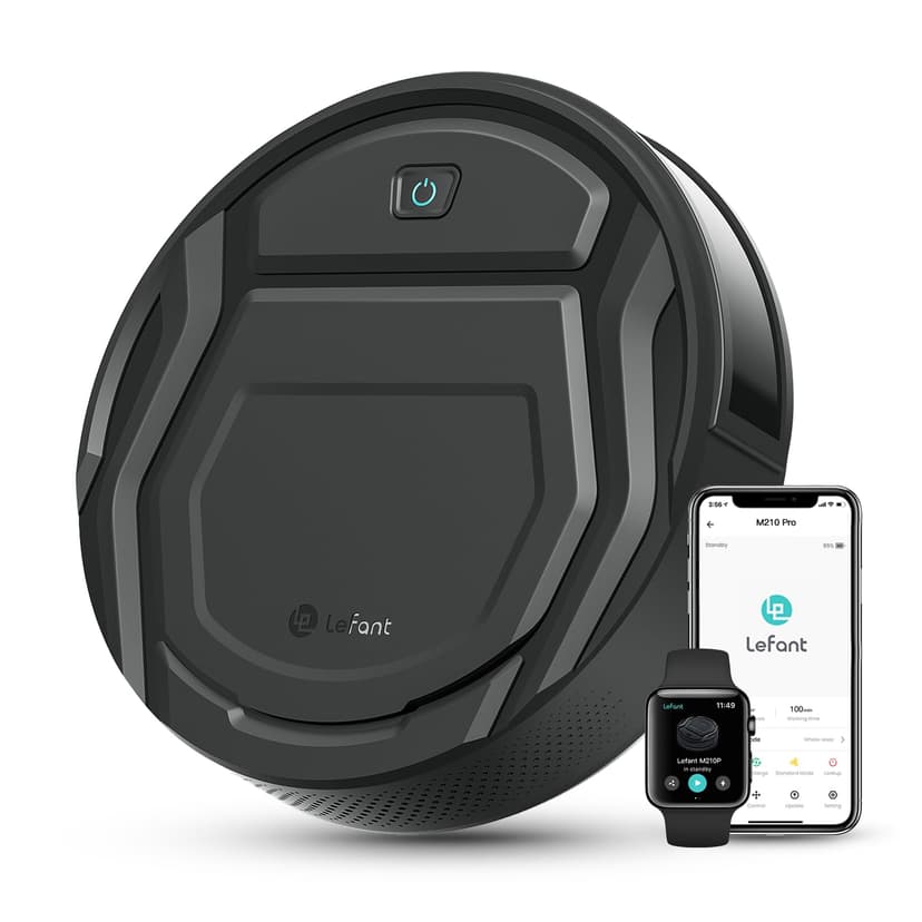 Lefant M210 Pro Robot Vacuum, 4000Pa Suction, 200 Mins Runtime, Quiet, Ultra-Slim, Self-Charging Robotic Vacuum Cleaner, WiFi/App/Alexa Control, Ideal for Pet Hair & Hard Floors