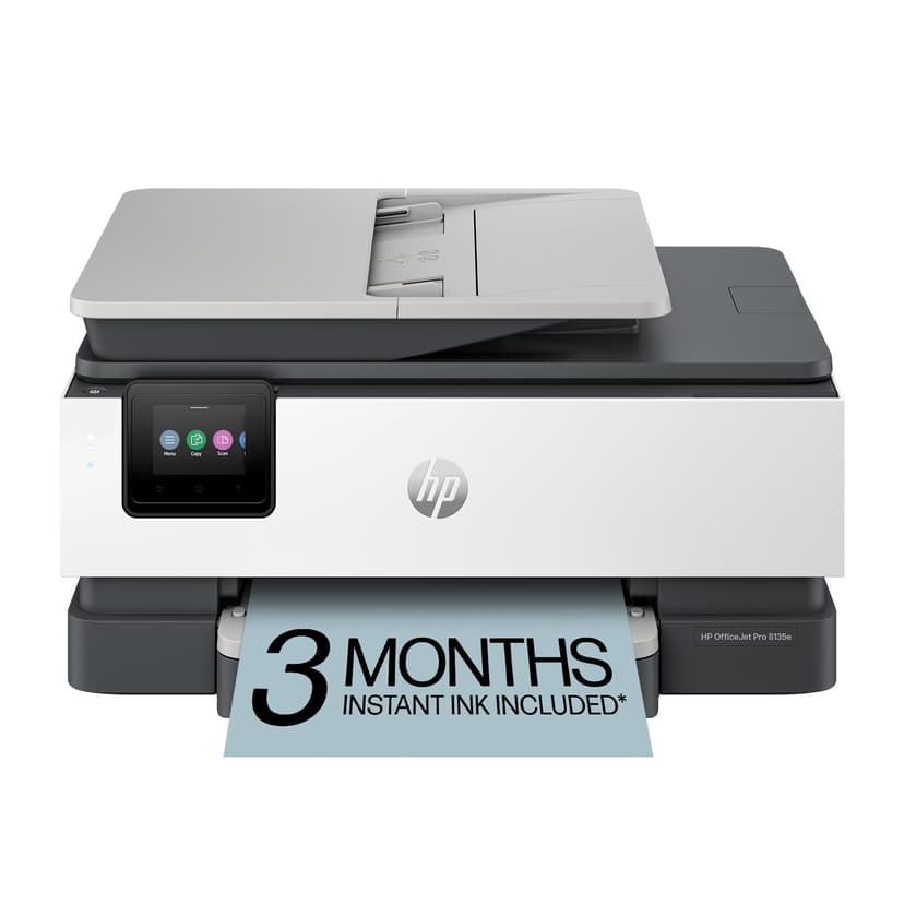 HP OfficeJet Pro 8135e Wireless All-in-One Color Inkjet Printer, Print, scan, Copy, fax, ADF, Duplex Printing Best-for-Home Office, 3 Month Instant Ink Trial Included, AI-Enabled (40Q35A)