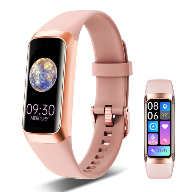 VUHIGIB Fitness Tracker, 24/7 Heart Rate Blood Oxygen Blood Pressure Body Temp Monitor Sleep Calorie Tracker with 1.1" AMOLED Touch Color Screen Pedometer Smart Watch Waterproof for Women Men