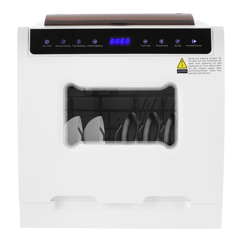 Portable Countertop Dishwasher, 1100W Mini Dishwasher with 4 Cleaning Modes, Drying Function, Touchscreen, Low Noise & Inlet Hose, for 4-6 Person Home Apartments RVs, 46x46x41cm
