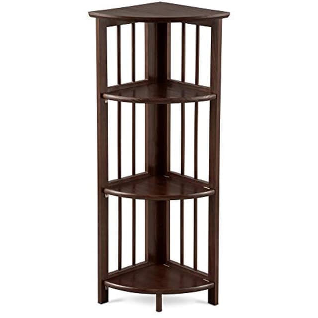 Casual Home Mission 4-Shelf Corner Folding Bookcase, Truffle Brown