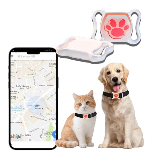 GPS Tracker for Dogs & Cats - No Monthly Fee, Waterproof Real-Time Tracking Collar for Pets, Kids,Luggage & Assets | 365-Day Battery Life | iOS & Android Compatible | Anti-Lost Device