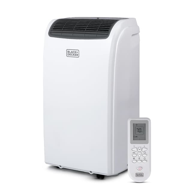 BLACK+DECKER Portable Air Conditioner, 12,000 BTU (8,000 BTU SACC) for Rooms up to 550 Sq. Ft., Portable AC with Follow Me Remote Control and Window Kit, BPACT12WT, White