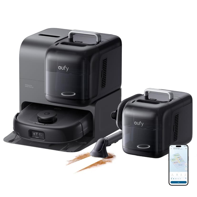 eufy Robot Vacuum E28, 20,000 Pa Suction, Roller Mop with HydroJet System, Portable Carpet for Deep Cleaning,All-in-One Robot Vacuum and Mop Combo, Zero-Tangling, Corner-to-Edge Cleaning (Upgraded)