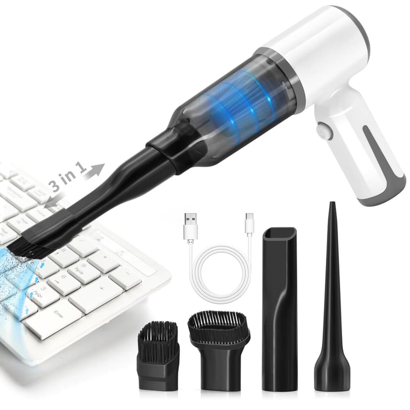 MEFELF Cordless Handheld Vacuum for Car and Home - 6500Pa Powerful Suction, 3-in-1 Vacuum & Blower for Keyboard Cleaning, Computer Duster
