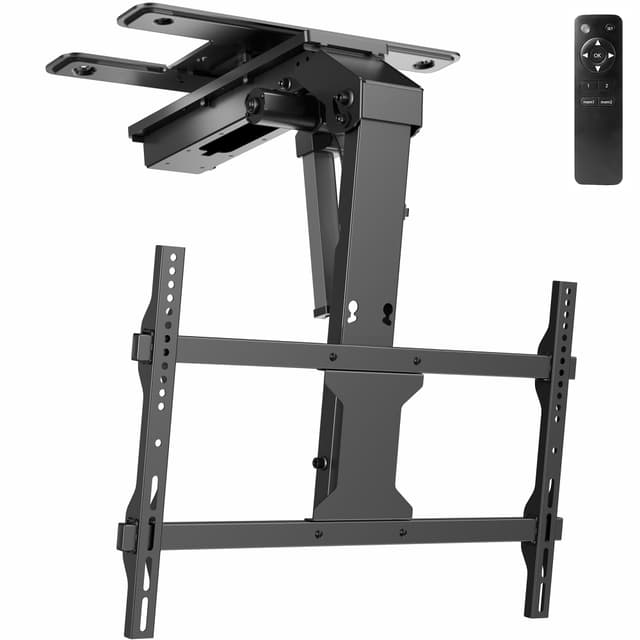 VIVO Electric Flip Down and Swivel Ceiling TV Mount for 37 to 70 inch Screens, Large Motorized Flat Ceiling VESA Mount, Holds up to 99 lbs, App and Voice Control, Black, MOUNT-E-FD75C-S