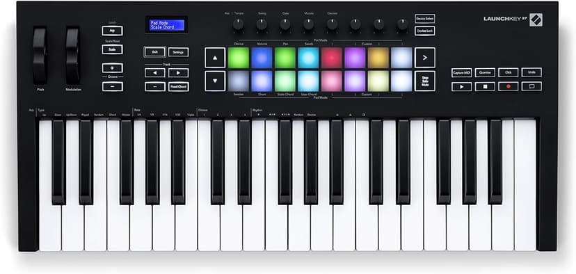 Novation Launchkey 37 [MK3] MIDI Keyboard Controller - Seamless Ableton Live Integration. Chord Mode, Scale Mode, and Arpeggiator — All the software you need for Music Production
