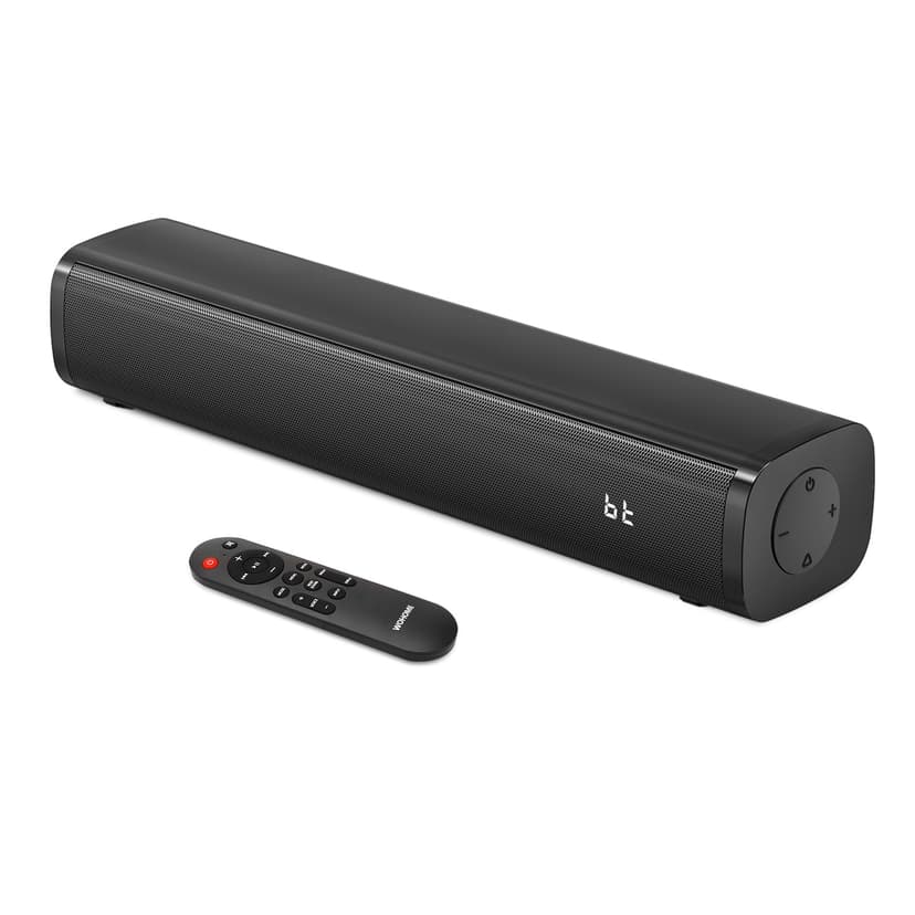 Wohome 2.1ch Small Sound Bars for TV with 6 Levels Voice Enhancement, Built-in Subwoofer, 16 Inches Bluetooth 5.3 Soundbar Speakers with Optical/AUX/USB Connection, S100