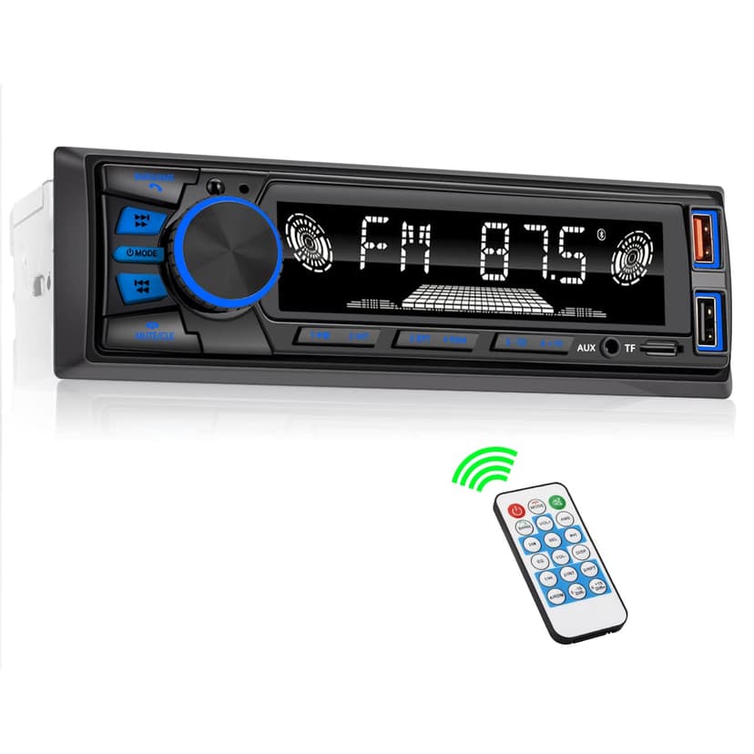 Car Radio Bluetooth Single DIN Car Stereo Audio, Car Audio with Handsfree and App Control,Supports FM/ MP3/SD/AUX/Dual USB/EQ/Quick Charge | Not a CD Player
